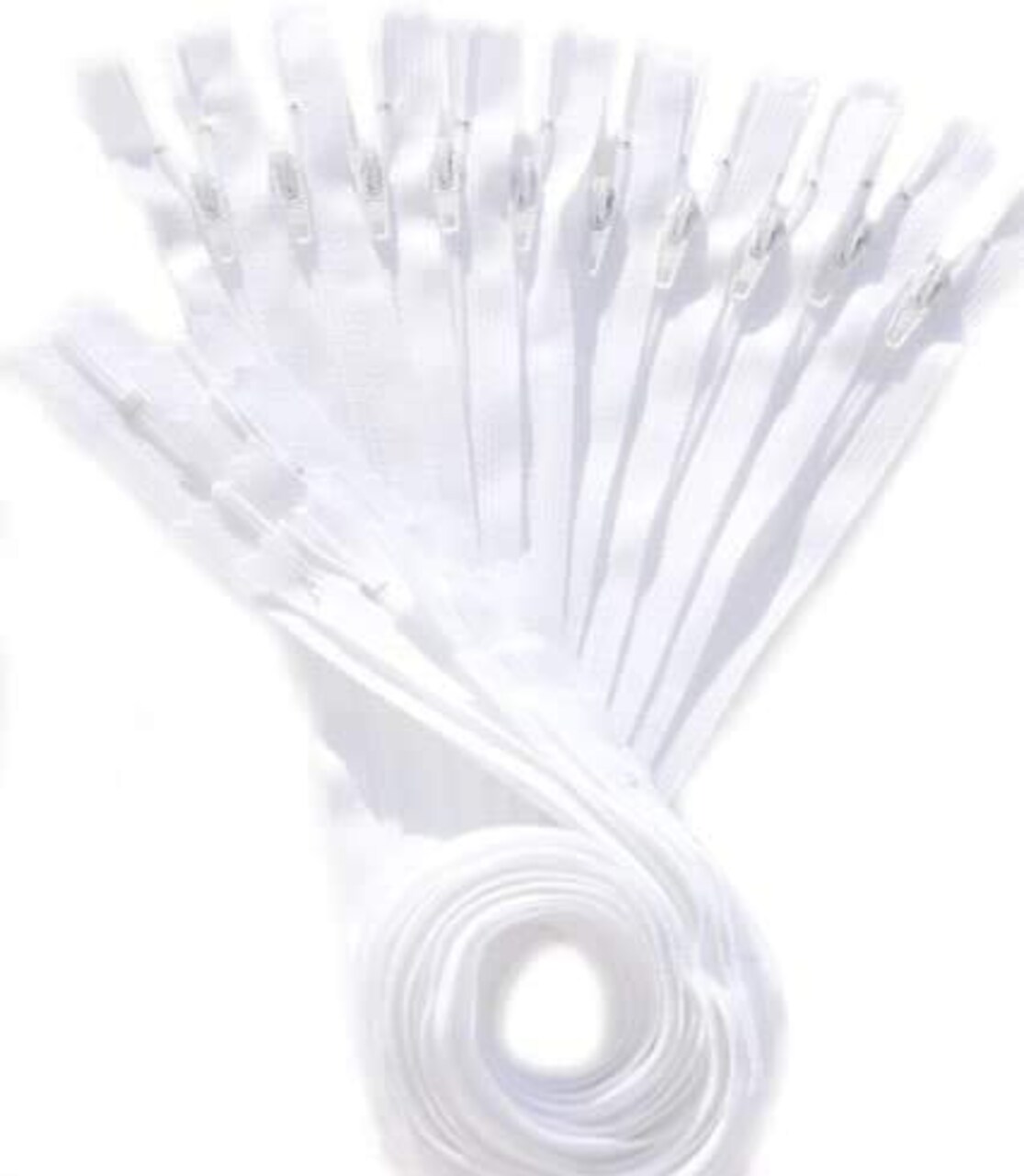 #3 Skirt & Dress White YKK Coil Closed Bottom Zippers for Sewing Craft & Apparel - Choose Your Length - Made in The United States (12 Zippers Per Pack) (48" Inches)